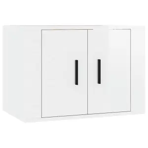 Berkfield 3 Piece TV Cabinet Set High Gloss White Engineered Wood