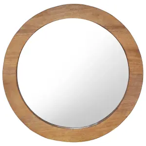 Berkfield Wall Mirror 60 cm Teak Round