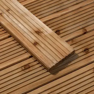 Value Brown Softwood Deck board (L)1.8m (W)120mm (T)24mm, Pack of 5