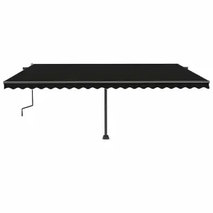 Berkfield Freestanding Manual Retractable Awning 500x350 cm Anthracite