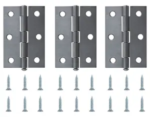 Steel Butt Door hinge N173 (L)75mm (W)75mm, Pack of 3