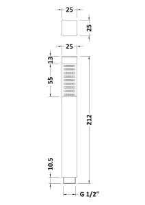 Minimalist Square Single Function Shower Handset - Chrome