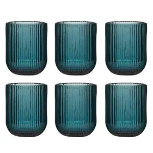 Chanyia Drinking Glass Set (Set of 6) Blue / 9.50" H