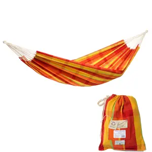 Amazonas Barbados Papaya Double Cotton Traditional Garden Hammock With Bag