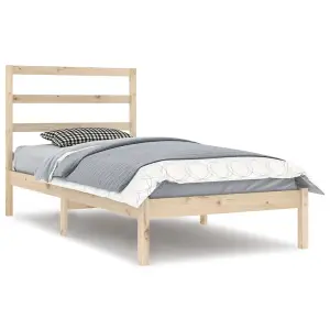 Berkfield Bed Frame Solid Wood Pine 90x200 cm Single