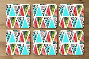 Aztec and tropical palm leaves (Coaster) / Default Title