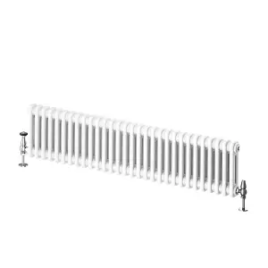 Braxton White Double Horizontal Column Radiator - 300x1370mm