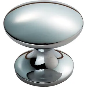 Fingertip Cabinet Door Knob 30mm Diameter Polished Chrome Cupboard Handle