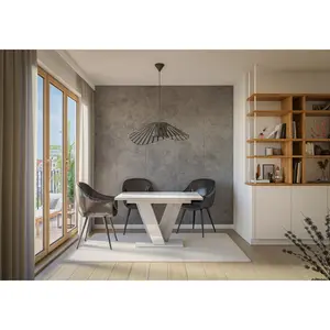 Extendable Dining Table Ameila Gloss White