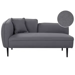 Left Hand Boucle Chaise Lounge Dark Grey CHEVANNES