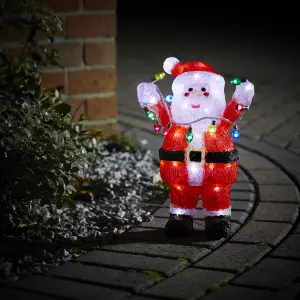 Ice white LED Assorted Santa Freestanding Silhouette (H) 340mm