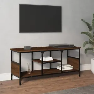 Berkfield TV Cabinet Brown Oak 100x35x45 cm Engineered Wood&Iron