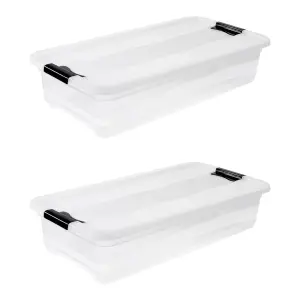 Keeeper Set of 2 Storage Crystal-Box 33 Litre with Lid - Transparent