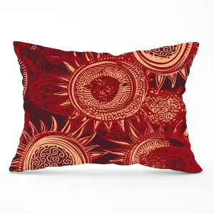 Abstract Red Moon and Sun Cushions 33cm x 48cm