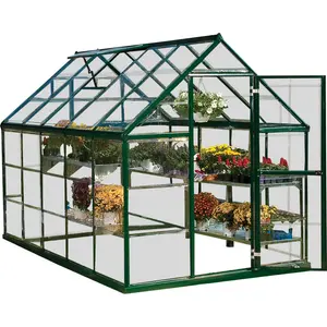 Harmony Greenhouse 6 x 4 Green / 208cm H x 185cm W x 426cm D