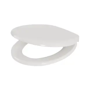 Cooke & Lewis Serina White Raised Soft close Toilet seat