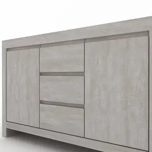 Ellani Cubbot 116Cm Wide 2 Door 3 Drawer Sideboard Dusty Grey Oak