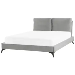 Velvet EU Double Size Bed Grey MELLE