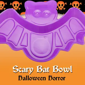 Purple 30cm Bat Bowl Scary Halloween Party - Haunted House