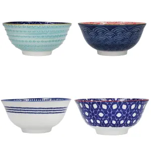 KitchenCraft 4-Piece Ceramic Cereal / Dessert Bowl Set