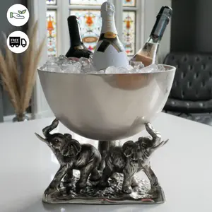 Elephant Design Metal Ice Bucket