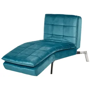 Velvet Chaise Lounge Teal LOIRET