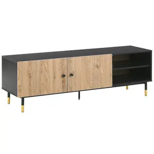 Beliani Retro TV Stand Black ABILEN