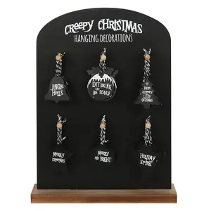 Something Different Creepy Hanging Sign Set (Pack of 36) Black (One Size)