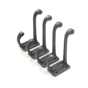 Oakcrafts - Antique Cast Iron Hall Stand Coat Hook  - Pack of 4 Hooks