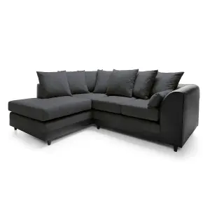 Dylan Corner Sofa Left Facing in Black