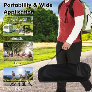 Costway Aluminum Folding Camping Table Roll Up Portable Picnic Table with Carrying Bag