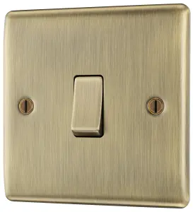 BG 20A Single 1 way Raised slim Screwed Intermediate switch Matt Brass effect