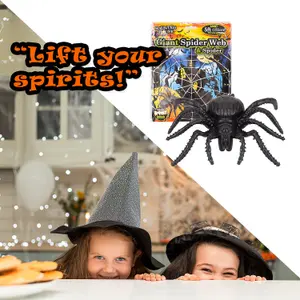 Giant Halloween Spider Web with Spider Decoration Trick or Treat 5ft/154cm White