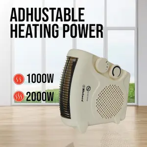 Belaco Fan Heater 2 Heat Settings 1000/2000W Electric Heaters Overheat Protection BFH22C