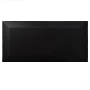 Trentie Black Matt Metro Ceramic Indoor Wall tile, Pack of 40, (L)200mm (W)100mm