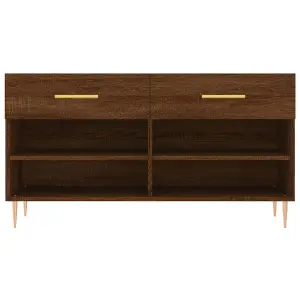 Berkfield Shoe Bench Brown Oak 102x35x55 cm Engineered Wood