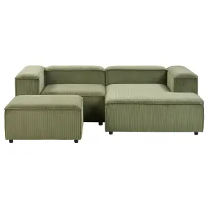 Left-Hand Corner Sofa with Ottoman ARDAL Green Corduroy Left Hand