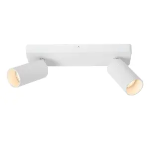 Lucide Clubs Modern Twin Ceiling Spotlight - 2xGU10 - White