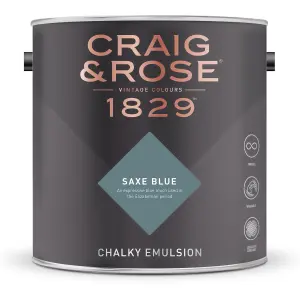 Craig & Rose 1829 Saxe Blue Chalky Emulsion paint, 2.5L