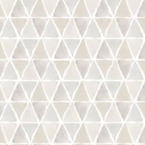 Galerie Kitchen Style 3 Grey Beige Geo Triangles Smooth Wallpaper