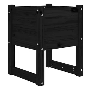 Berkfield Planter Black 40x40x52.5 cm Solid Wood Pine