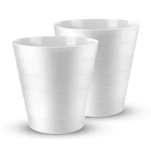 MantraRaj Pack Of 2 Plastic Waste Paper Bin 6L Round Waste Basket Trash Can Lightweight Rubbish Bin (White)