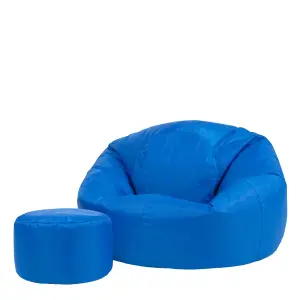 Veeva Classic Indoor Outdoor Bean Bag & Pouffe Blue Bean Bag Chair