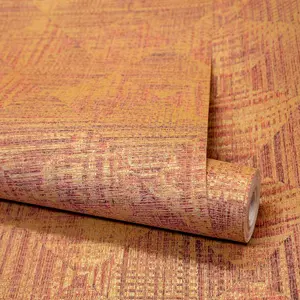 Galerie Pepper Raffia Orange Shimmer Geometric Diamond Wallpaper