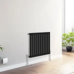 Right Radiators 600x748 mm Horizontal Single Flat Panel Designer Radiator Black