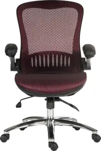 Harmony Mesh Executive Chair Red with removable headrest, gas lift seat height adjustment and tilt to seat and back