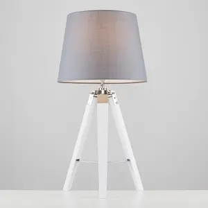 Hawarth Clipper 56cm Tripod Table Lamp White / Beige / No