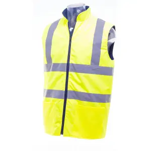 Yoko Mens Workwear Hi-Vis Reversible Fleece Vest / Jacket