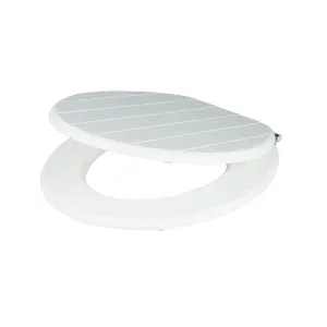 GoodHome Nicolina White Round Standard close Toilet seat