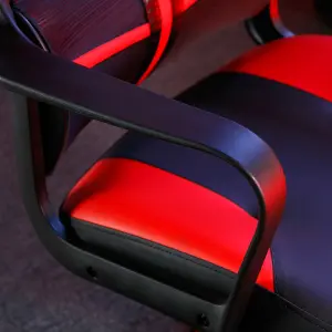 X-Rocker Helix PC Office Gaming Chair, Ergonomic Computer Desk Chair, Mesh Gaming Chair, Head Rest & Lumbar Support - RED